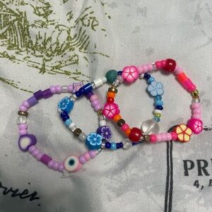 Colorful Beaded Kids Bracelets Set